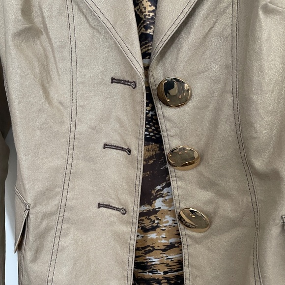 Cache Tan Gold Shimmer trench coat - Picture 3 of 5